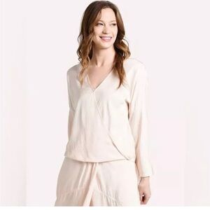 Vince Elegant Cream Wrap Blouse